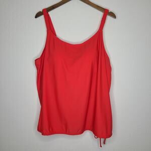 Swim365 Tankini Blouson Top Tie Hem 26W Plus Size Swimsuit